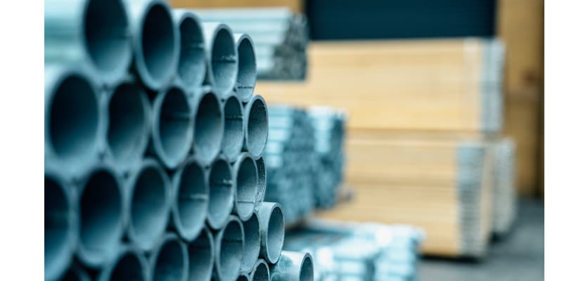Close Up of End Sections of Scaffolding Tubes 