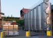 The 2.4m High RapidShield V mesh fencing kit protecting building and industrial equipment 