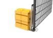 Close up of the Rapidshield Balast system on the Black 868 Mesh Fencing 
