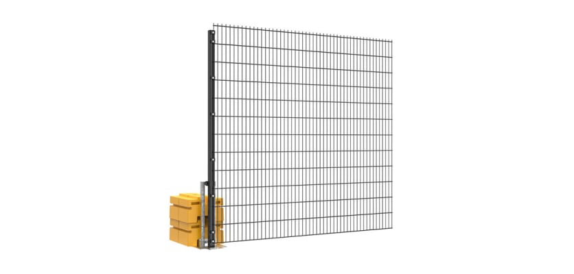 2.4m High RapidShield 868 Mesh Fencing with Ballast system - Black