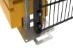 Close up of the base of the ballast system for the 3.0m high Rapidshield 868 Mesh - black finish