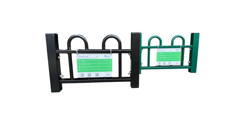 Green and Black Mini EnviroRail Bow Top Railing Samples