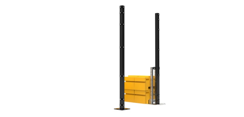 RapidShield 1.8m Corner Post Kits with ballast block system - Black 