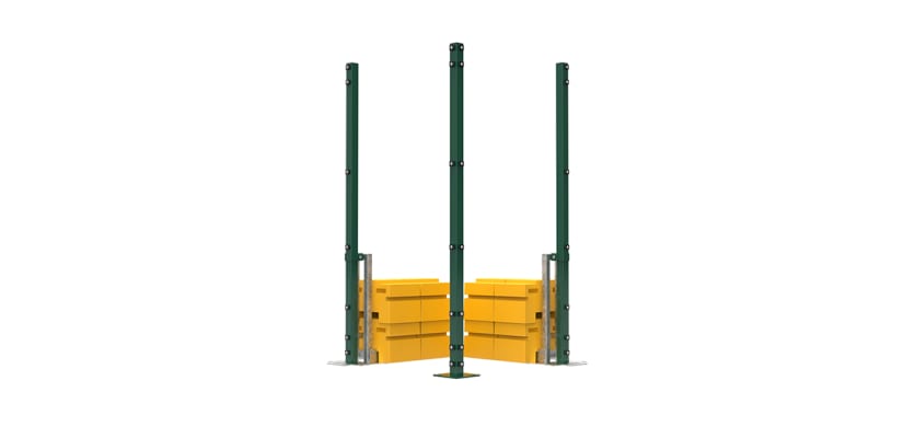 RapidShield 2.0m Corner Post Kits with ballast block system - Green