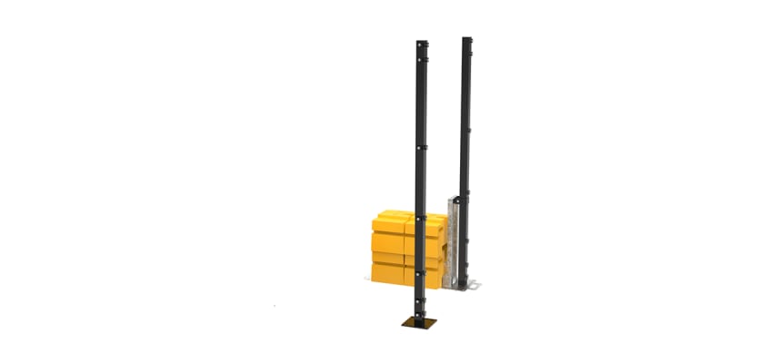 RapidShield 2.0m High Corner Posts and Ballast System - Black Powder Coated Finish