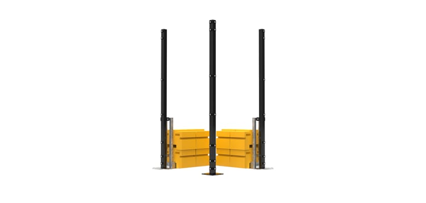 RapidShield 2.0m Corner Post Kits with ballast block system - Black 