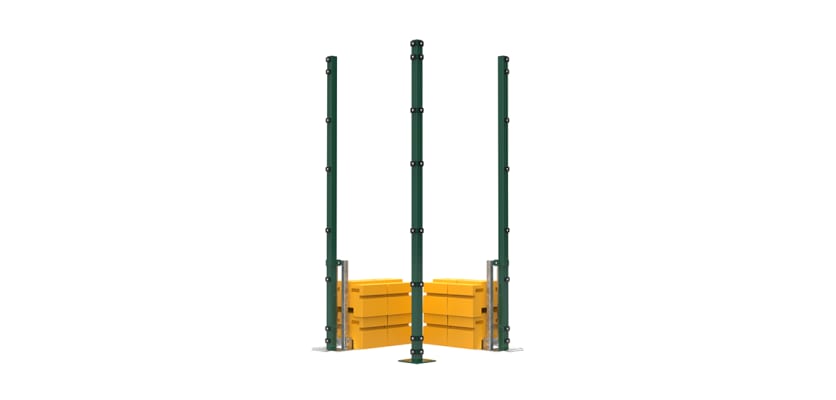 RapidShield 1.8m Corner Post Kits with ballast block system - Green