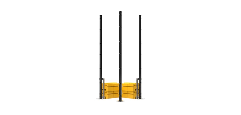 RapidShield 3.0m Corner Post Kits with ballast block system - Black 