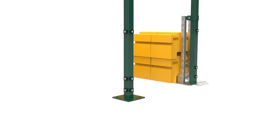3.0m High RapidShield Corner Post Systems - Green Powder Coated Finish