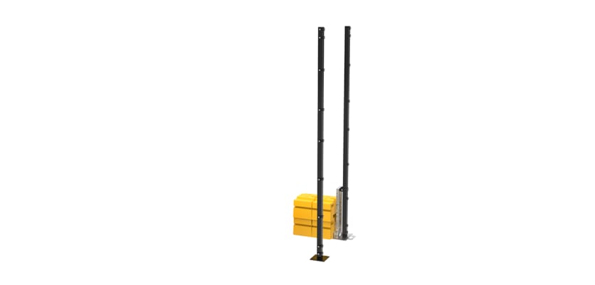 RapidShield 3.0m High Corner Posts and Ballast System - Black Powder Coated Finish