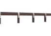 Angled View of a line of Plastic Composite Knee Rail Fencing in Brown