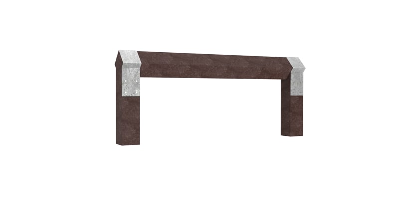Angled view of the Plastic Composite Knee Rail Fencing in Brown