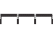 A line of Plastic Composite Knee Rail Fencing in Black