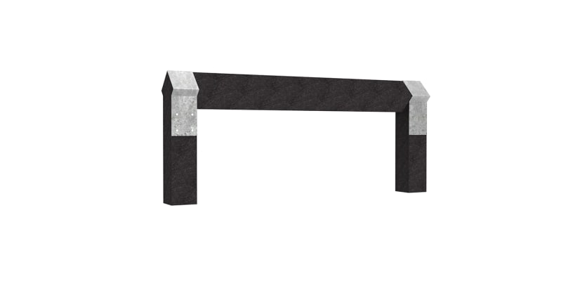 Angled view of the Plastic Composite Knee Rail Fencing in Black