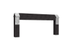 Angled view of the Plastic Composite Knee Rail Fencing in Black