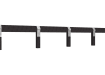Angled View of a line of Plastic Composite Knee Rail Fencing in Black 
