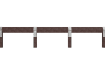A line of Plastic Composite Knee Rail Fencing in Brown