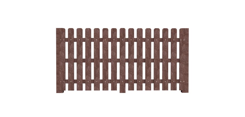 Brown 1.2m High Dome Top Recycled Plastic Picket Pale Fencing