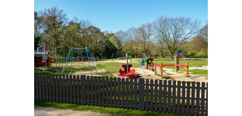 Recycled Plastic Picket Pale Fencing installed at park 