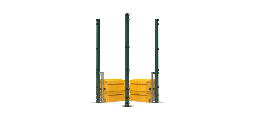 RapidShield 1.8m High 868 Mesh Corner Post Kits with ballast block system - Green