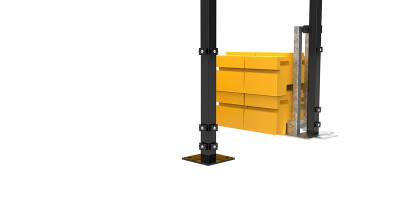 1.8m High RapidShield 868 Mesh Corner Post Systems - Black Powder Coated Finish