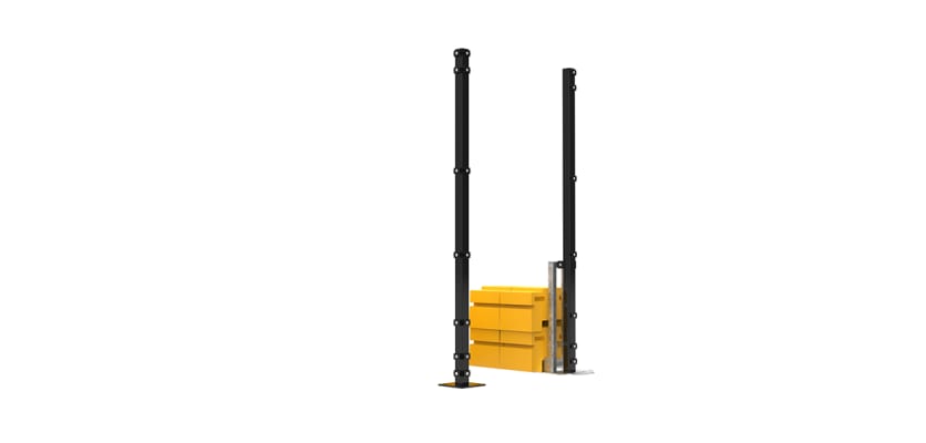 RapidShield 2.0m High 868 Mesh Corner Post Kits with ballast block system - Black 