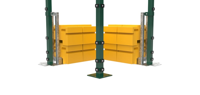 2.0m High RapidShield 868 Mesh Corner Post Systems - Green Powder Coated Finish