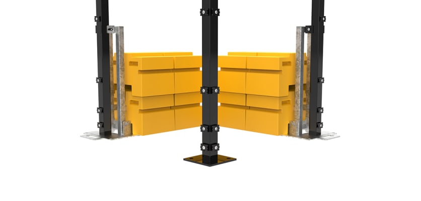 2.0m High RapidShield 868 Mesh Corner Post Systems - Black Powder Coated Finish