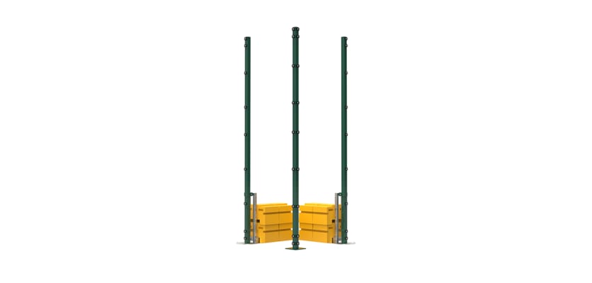RapidShield 3.0m High 868 Mesh Corner Post Kits with ballast block system - Green