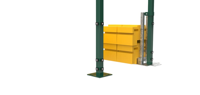 3.0m High RapidShield 868 Mesh Corner Post Systems - Green Powder Coated Finish