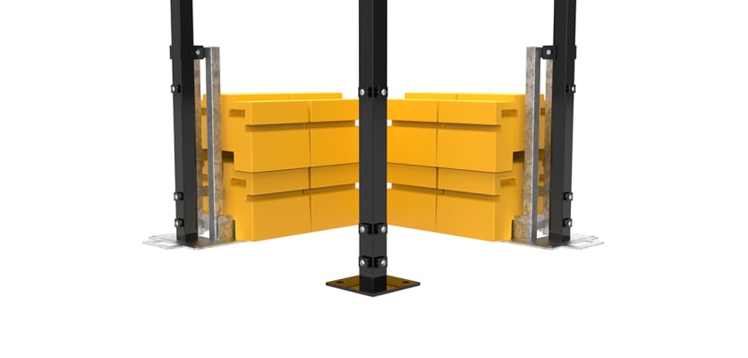 RapidShield V Mesh Fencing Corner Posts and Ballast System 