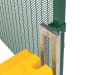 A close up showing the Ballast System attached to the RapidShield 358 Mesh Fencing 