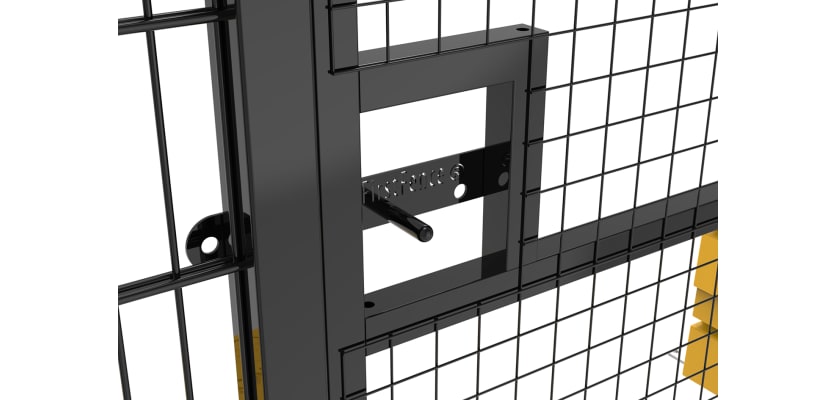 Close up of the Sliding Latch for the RapidShield 2.0m High x 1.2m Wide Single Leaf Gate Kit - Black Finish