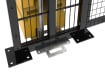 Close up of the Bolt down posts and Ballast system of the RapidShield 2.0m high x 1.2m wide Single Leaf Gate - Black Finish