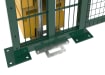 Close up of the Bolt down posts and Ballast system of the RapidShield 2.0m high x 1.2m wide Single Leaf Gate - Green Finish
