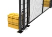 Close up of the Ballast system on the RapidShield 2.0m High x 4.0m Wide Double Leaf Gate with Black Finish