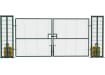 Head on view of the RapidShield 2.0m High x 4.0m Wide Double Leaf Gate - Green Finish