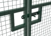 Close up of the Sliding Latch for the RapidShield 2.0m High x 4.0m Wide Double Leaf Gate Kit - Green Finish