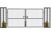 Head on view of the RapidShield 2.0m High x 4.0m Wide Double Leaf Gate - Black Finish