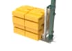 Close up of the 2.4m high 868 Mesh RapidShield End post and Ballast Block - Green Finish