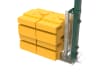 Close up of the 3.0m high 868 Mesh RapidShield End post and Ballast Block - Green Finish