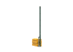 3.0m high 868 Mesh RapidShield End post and Ballast Block - Green Finish