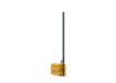 3.0m high RapidShield End post and Ballast Block - Green Finish