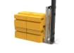 Close up of the 3.0m high RapidShield End post and Ballast Block - Black Finish