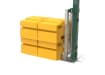Close up of the 3.0m high RapidShield End post and Ballast Block - Green Finish