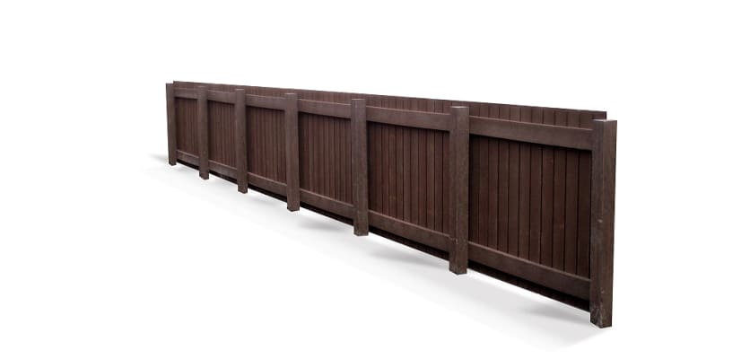 Rear view of the closed board fencing