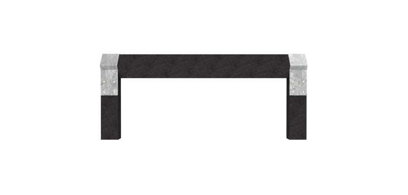 Black Recycled Plastic Knee Rail Fencing Top Rail in system with posts