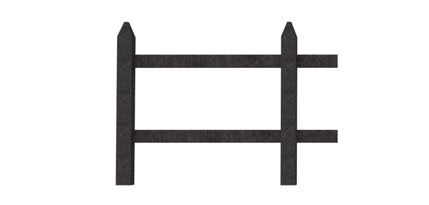 Black 1.7m Recycled Plastic Mortised Post