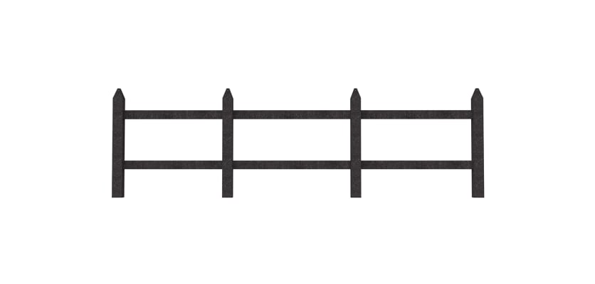 Recycled Plastic Horizontal Rails in the Mortised Fencing system