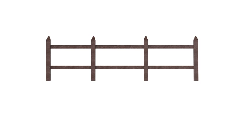Brown Recycled Plastic Horizontal Rails in the Mortised Fencing system